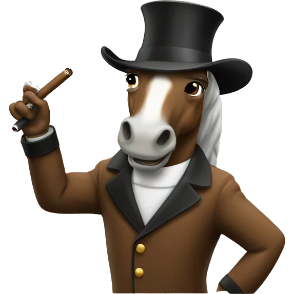 horse smoking a cigar emoji