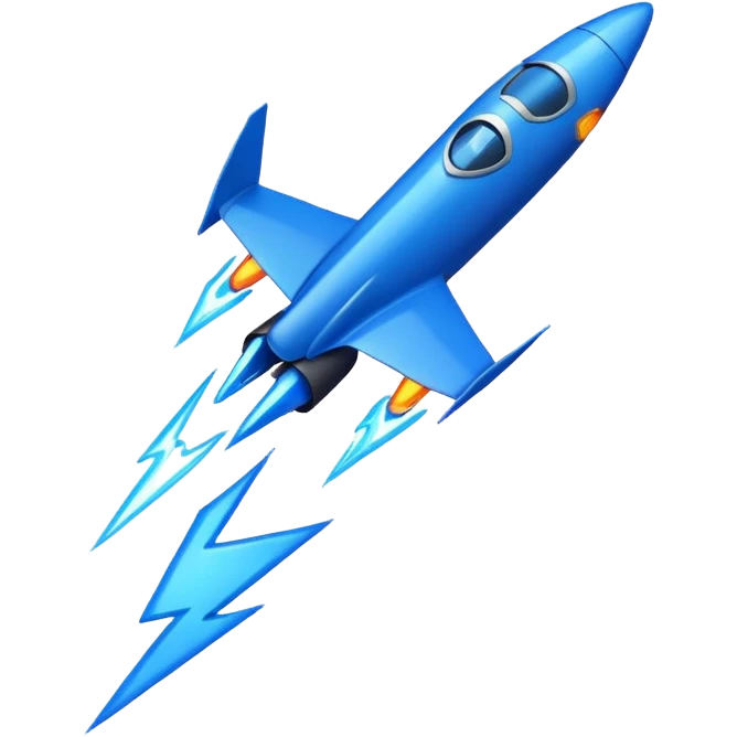 Blue Thunder, bold and dynamic, electric blue, energetic emoji