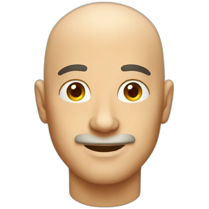 shiny bald man emoji