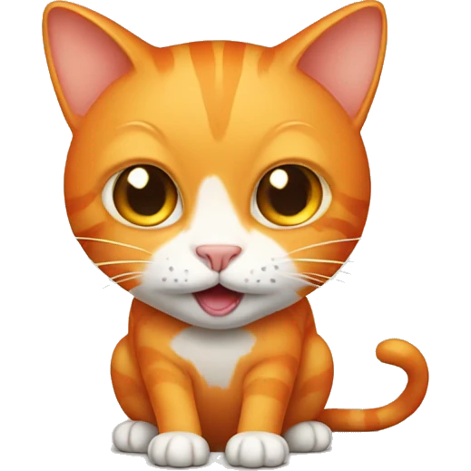 Orange cat with a mouse emoji