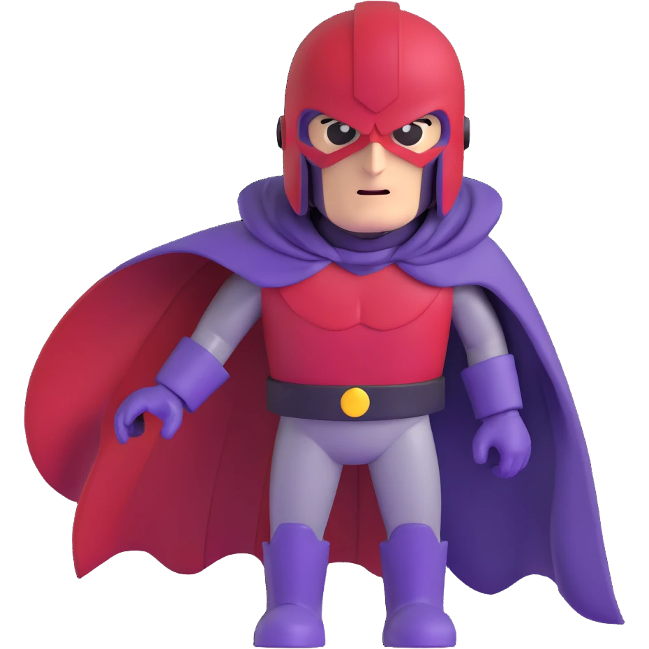 Magneto Marvel character with red helmet and purple cape emoji