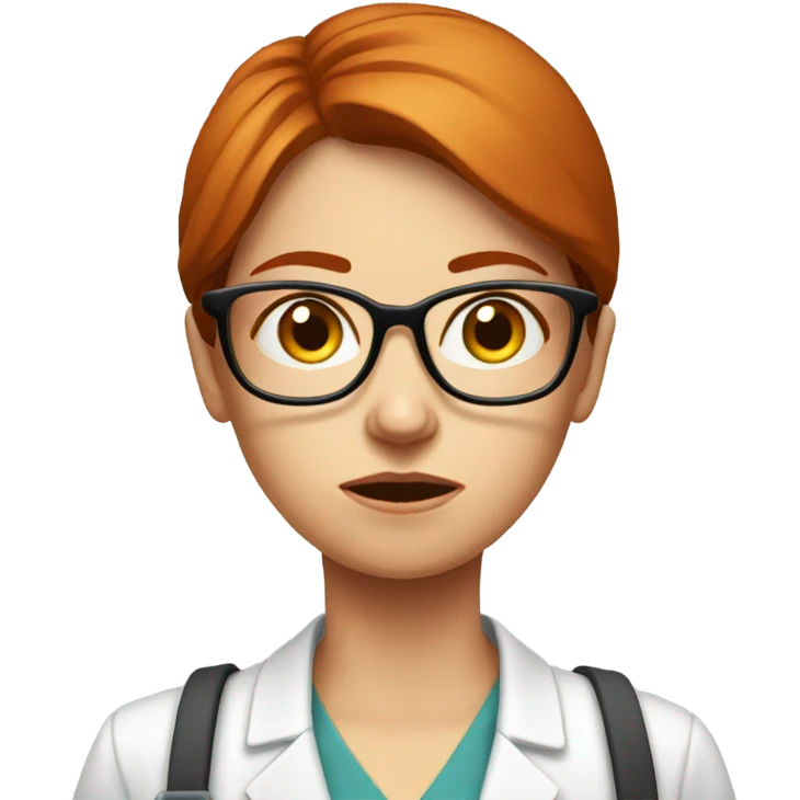 red hair woman nutritionist with glasses sad with no money emoji