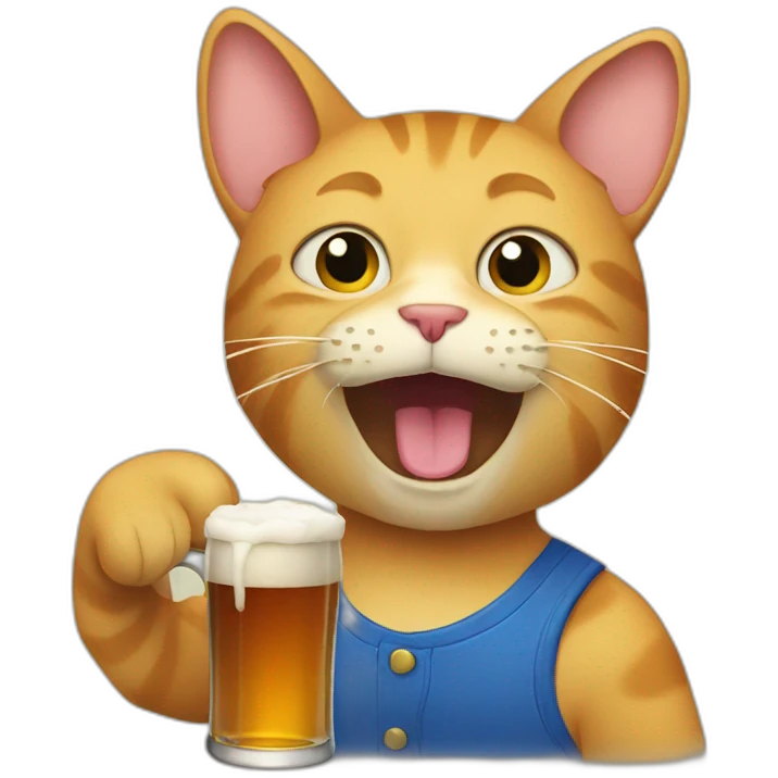 cat drinking beer emoji