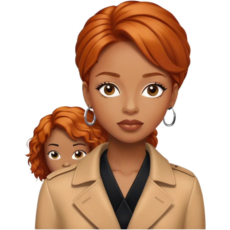 black woman with ginger hair in prada fashion emoji