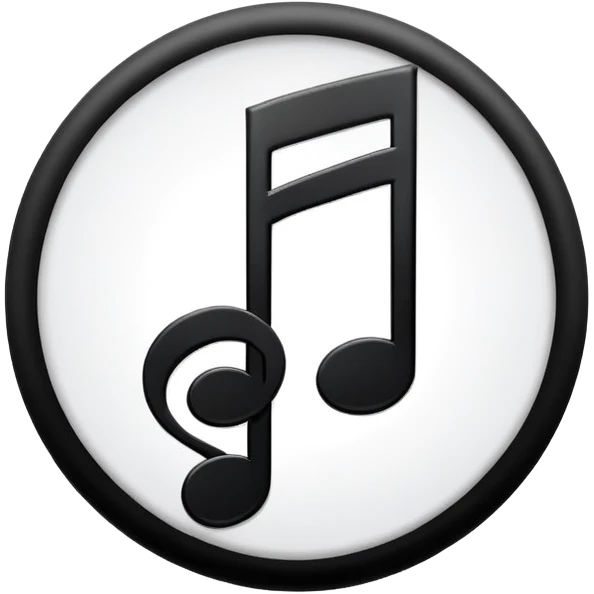 musical note on white circle background emoji