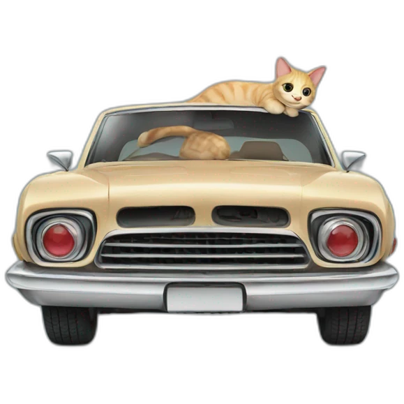 Cat on car emoji