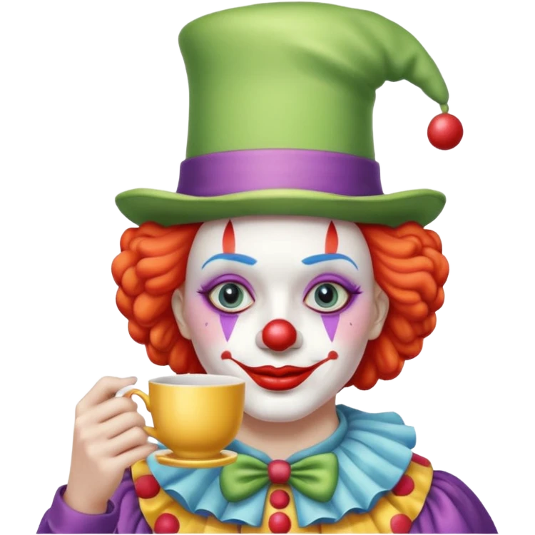 clown with tea with tea emoji