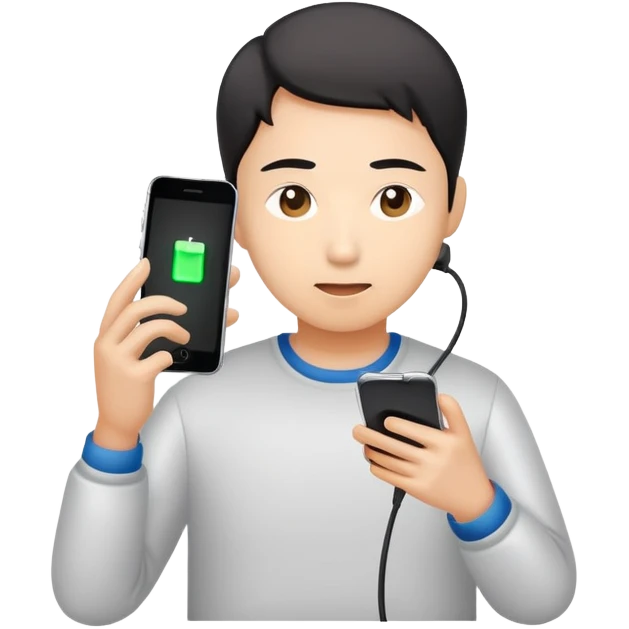Chinese Playing phone while charging emoji