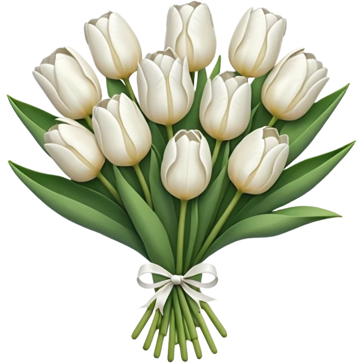 white tulip bouquet  emoji