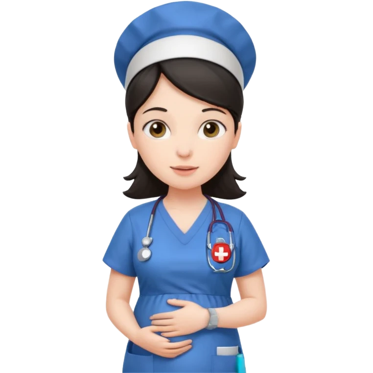pregnant dark haired nurse emoji