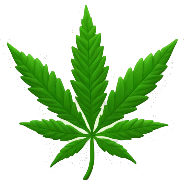 Green plant with 5 leaves shaped like a cannabis plant emoji