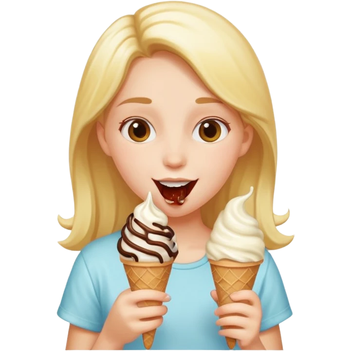 Girl eating ice cream emoji