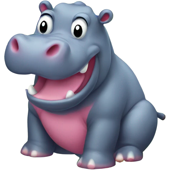 Hippo on a strawberry emoji