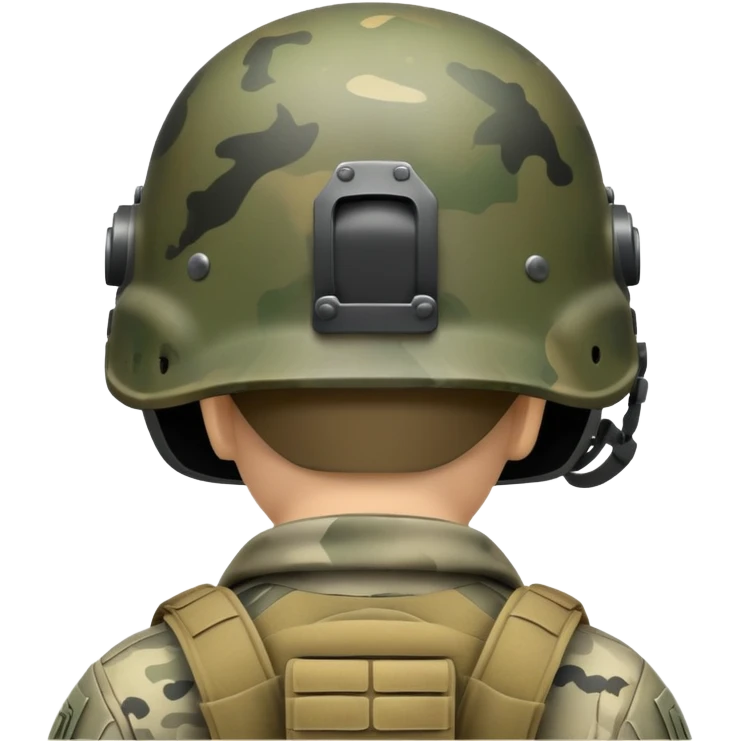 back of military helmet on soldier's head emoji
