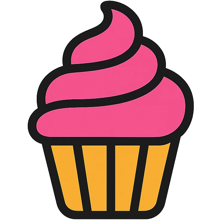 cupcake with pink icing emoji