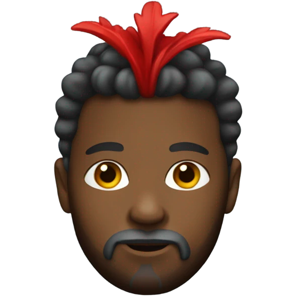 Black jesus with red mohawk emoji