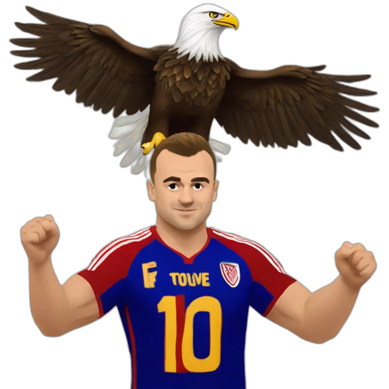 Xherdan Shaqiri making albanian eagle with hand  emoji