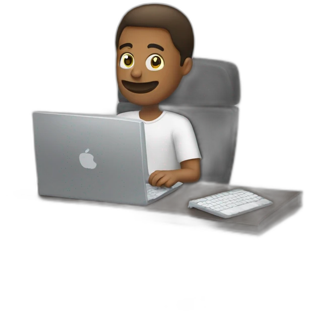 Guy on a computer using his mouse emoji