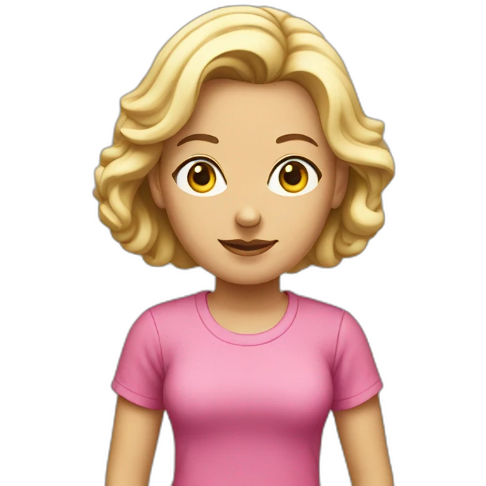 the white historian woman in pink t-shirt emoji