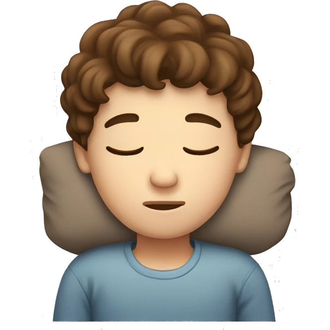 Brown hair boy sleeping emoji