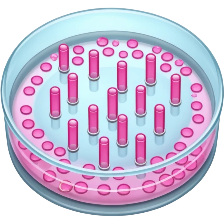 placa de petry com pequenos bastoes rosas flutuando emoji