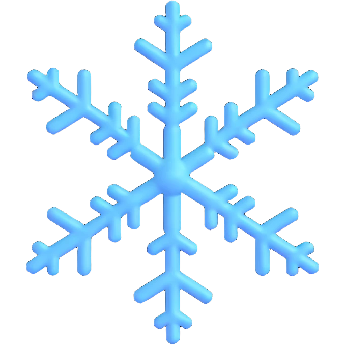 snowflake object 3D emoji style emoji