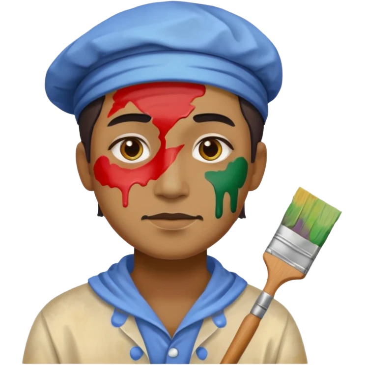 Painter with Paint Stained Face emoji