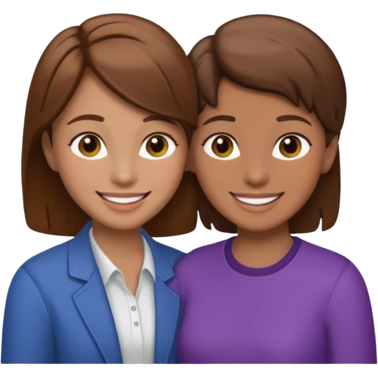 lesbian couple brown hair emoji