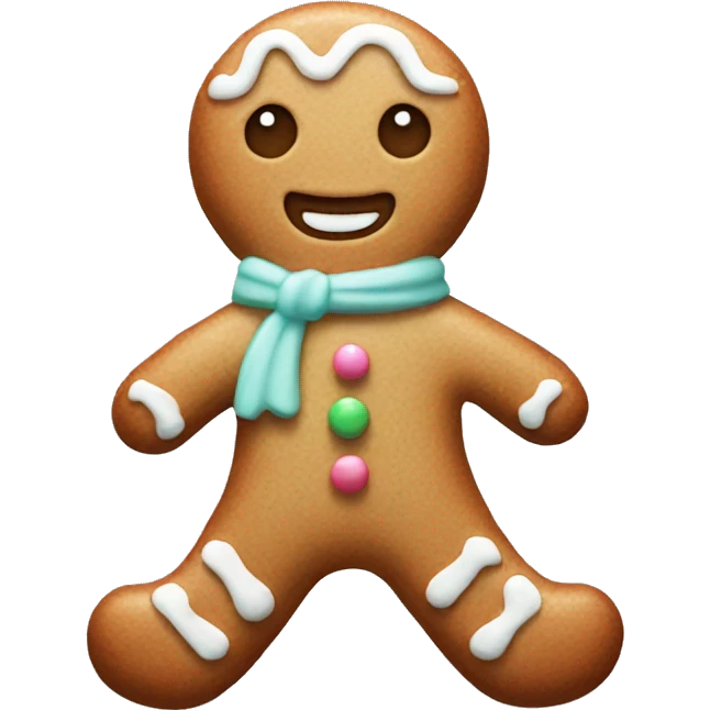 Pastel gingerbread man emoji
