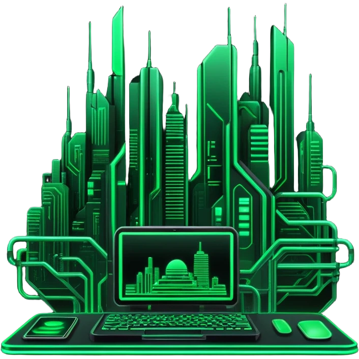  Black And Green Cyber Aesthetic Scenery Deco emoji