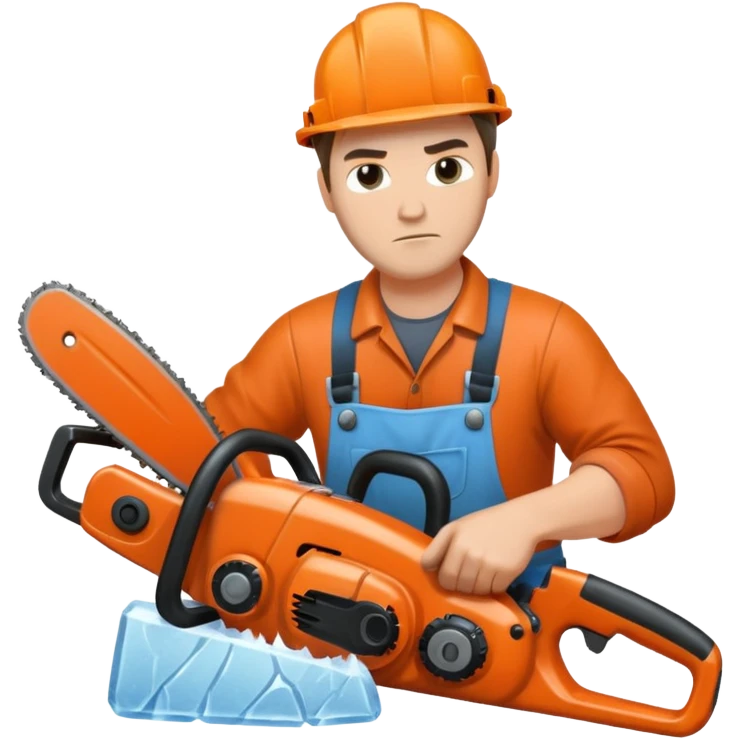 Sculptor with chainsaw,Ice Sculptors emoji