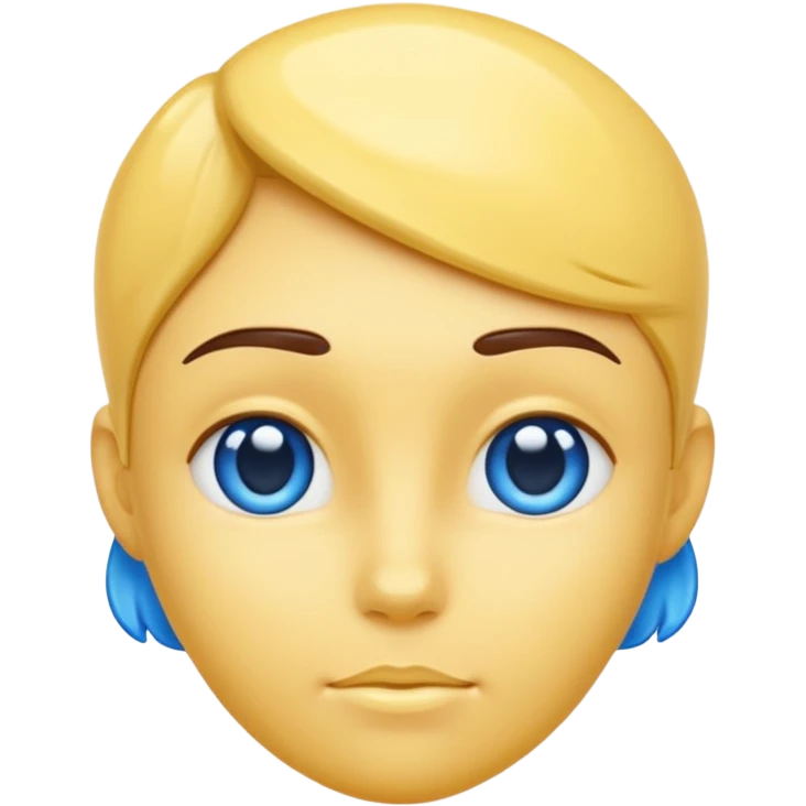 Head yellox of love with blue hearts emoji