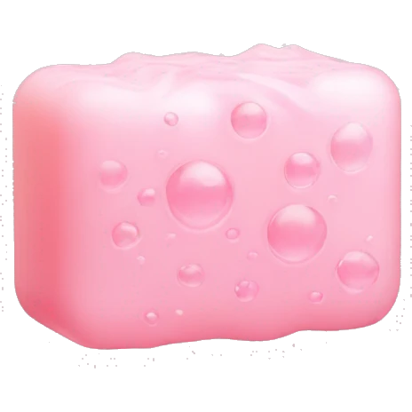 Light pink bar soap with bubbles emoji