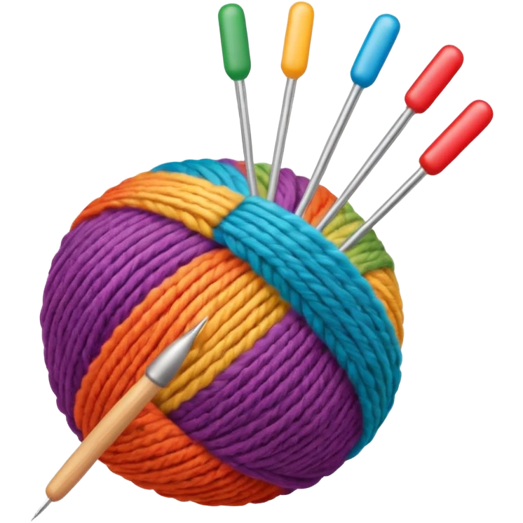 ball of wool with 2 knitting needles emoji
