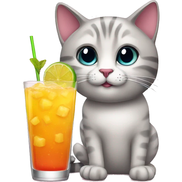 cat with a coctail emoji