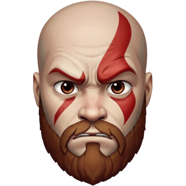Visage de Kratos du jeu PlayStation emoji