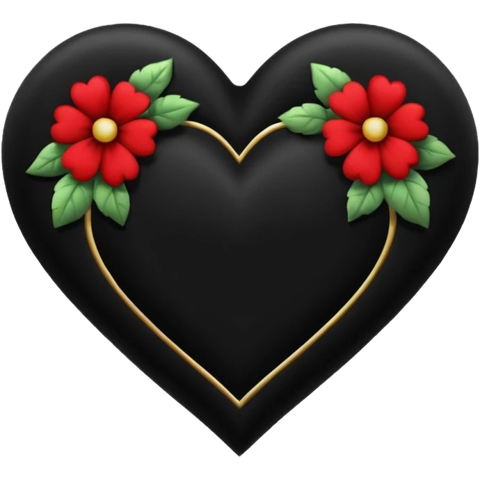 Black flower heart emoji