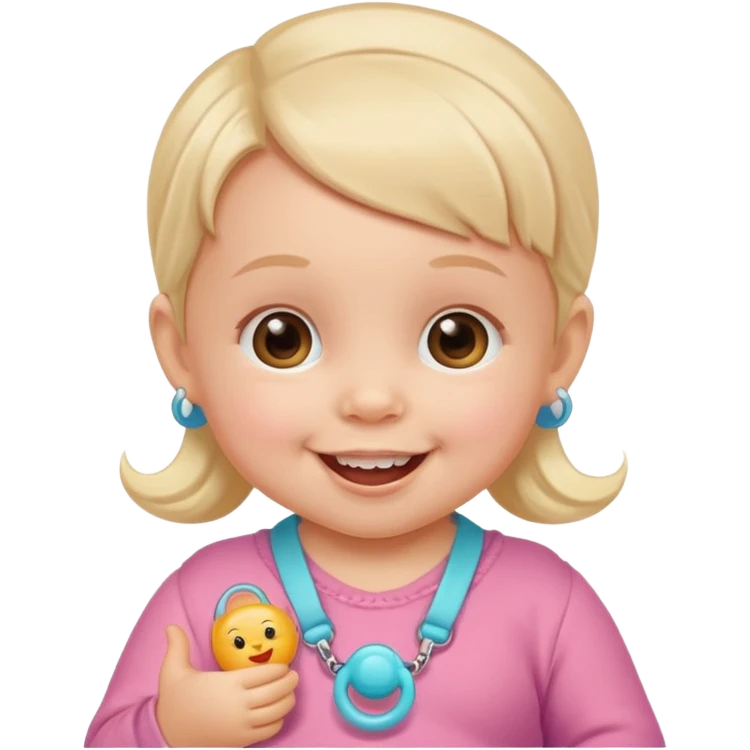 a baby girl with pacifier emoji