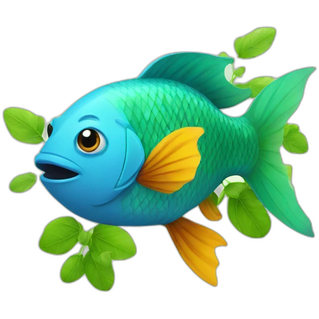fish with leaves emoji