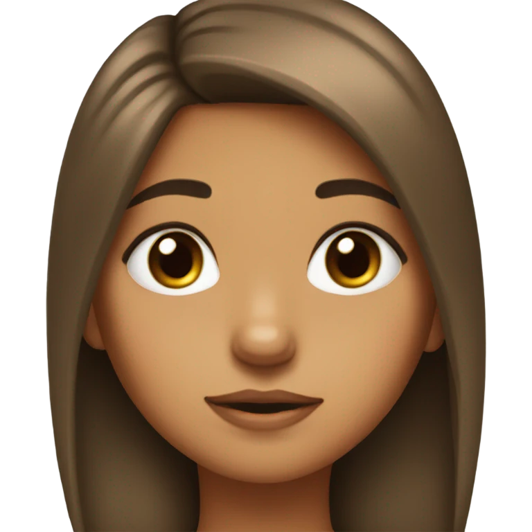 Girl doing the puppy dog eyes emoji