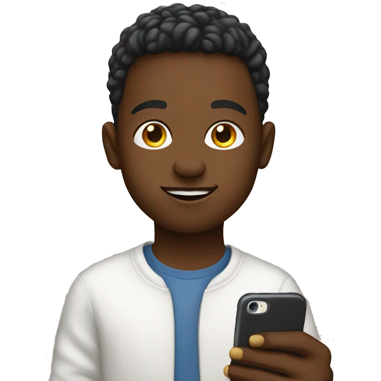 white kid using phone  emoji