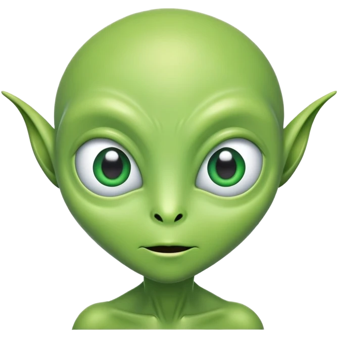 friendly green alien with three eyes emoji