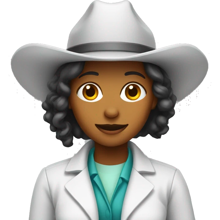 Female Lab scientist with a cowgirl hat emoji