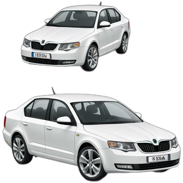 Skoda Octavia II A5 white emoji