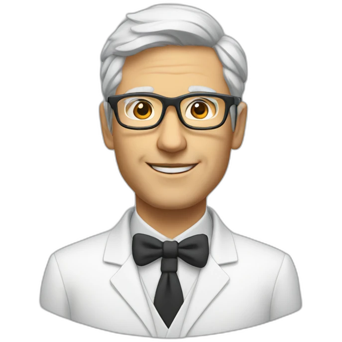 Physics's teacher wearing white rectangle shape glasses emoji