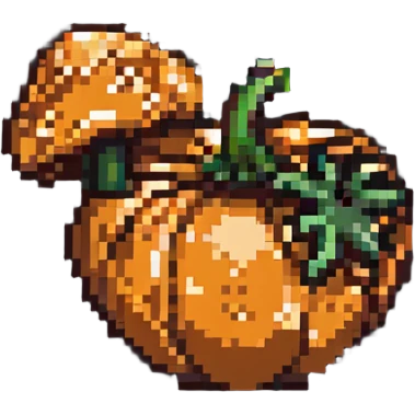 heart made of a mushroom and a pumpkin combined emoji