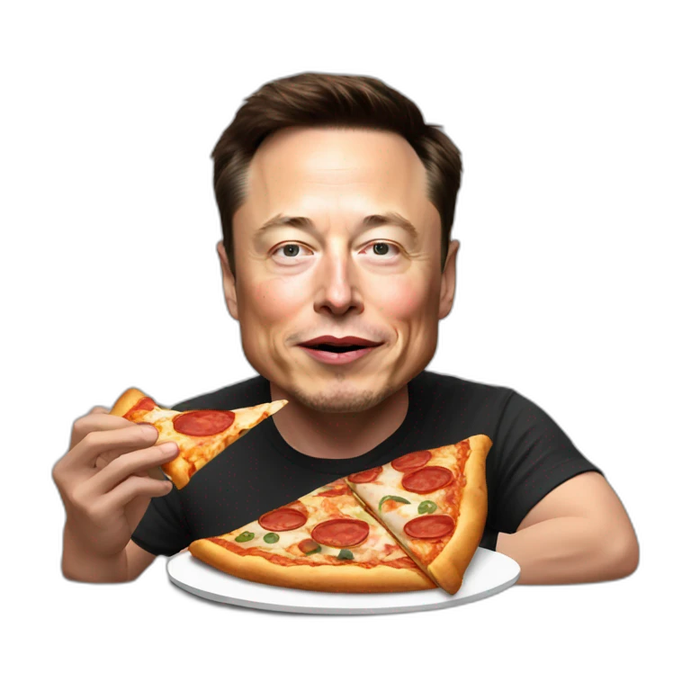 elon musk eating pizza emoji