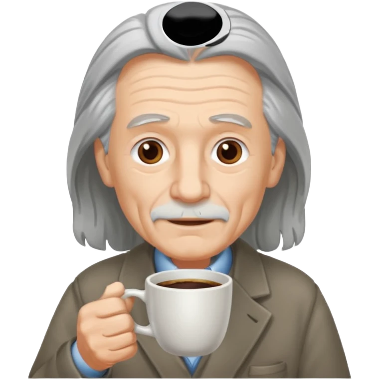 elderly with coffee men long hair emoji