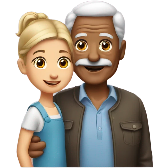 A grandfather with his daughter  emoji