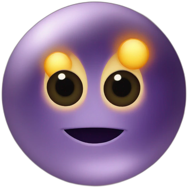 planet Sun with a cartoon decisive face with big feminine eyes emoji